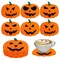 6Pcs Felt Pumpkin Coasters Halloween Drink Mats Non-Slip Heat Resistant Cup Pads For Home Kitchen Office Party Table